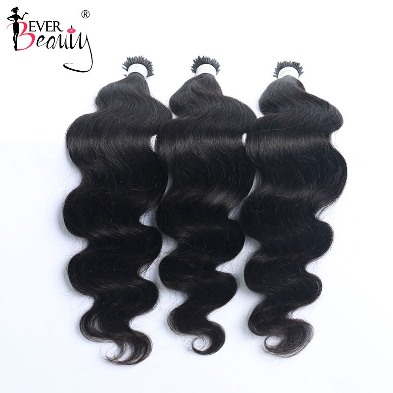 Body Wave Microlinks I Tip Hair Extensions Indian Natural Wavy Virgin Bulk Hair For Women 100% Human Hair For Salon Ever Beauty