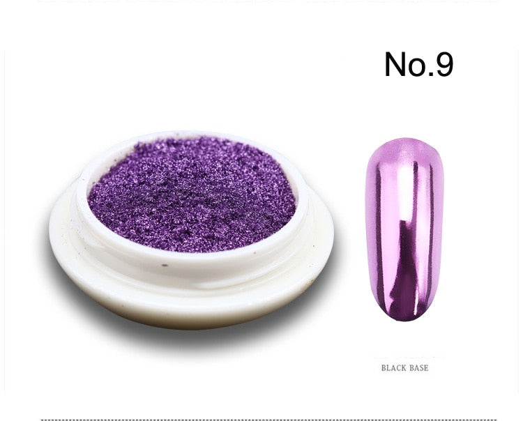 1Pc 19Colors Nail Glitter Mirror Powder Chrome Dust Nail Art Pigment 0.5g Mirror Pigment Powder Nail Glitter Dip Powder ,JK47441