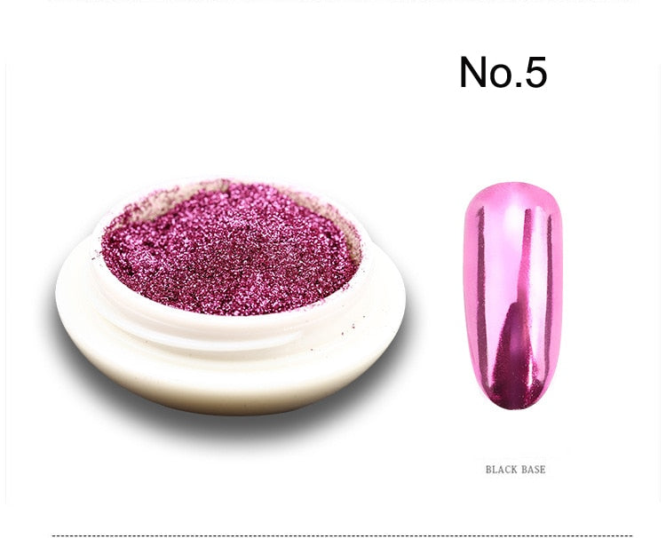 1Pc 19Colors Nail Glitter Mirror Powder Chrome Dust Nail Art Pigment 0.5g Mirror Pigment Powder Nail Glitter Dip Powder ,JK47441