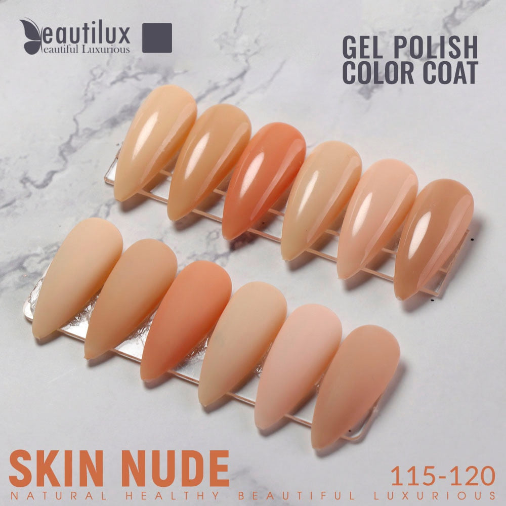 Beautilux Nail Gel Polish Kit Nude Pink Camouflage Color Nails Art Gels Varnish Lot UV Nail Ridge Filler Lacquer 6pcs/set x10ml