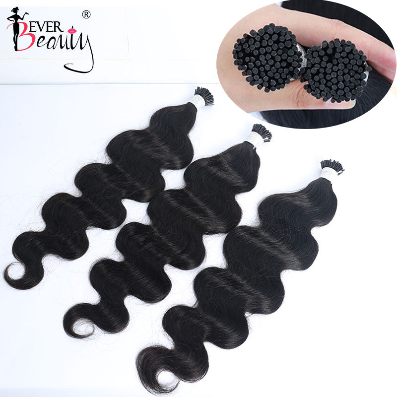 Body Wave Microlinks I Tip Hair Extensions Indian Natural Wavy Virgin Bulk Hair For Women 100% Human Hair For Salon Ever Beauty