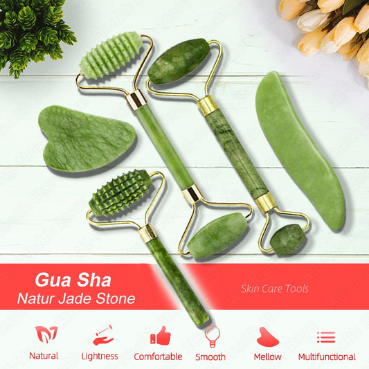 Natural Massager For Face Gouache Scraper For Face Massager Jade Roller Guasha Scraper For Face Microniddle Roller Face Gua Sha